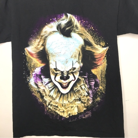 IT Pennywise Clown Evil Graphic T-Shirt Black Small - Picture 6 of 7